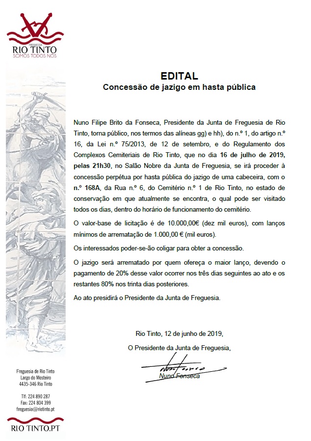 2019 07 16 Edital Hasta pública do jazigo 168A